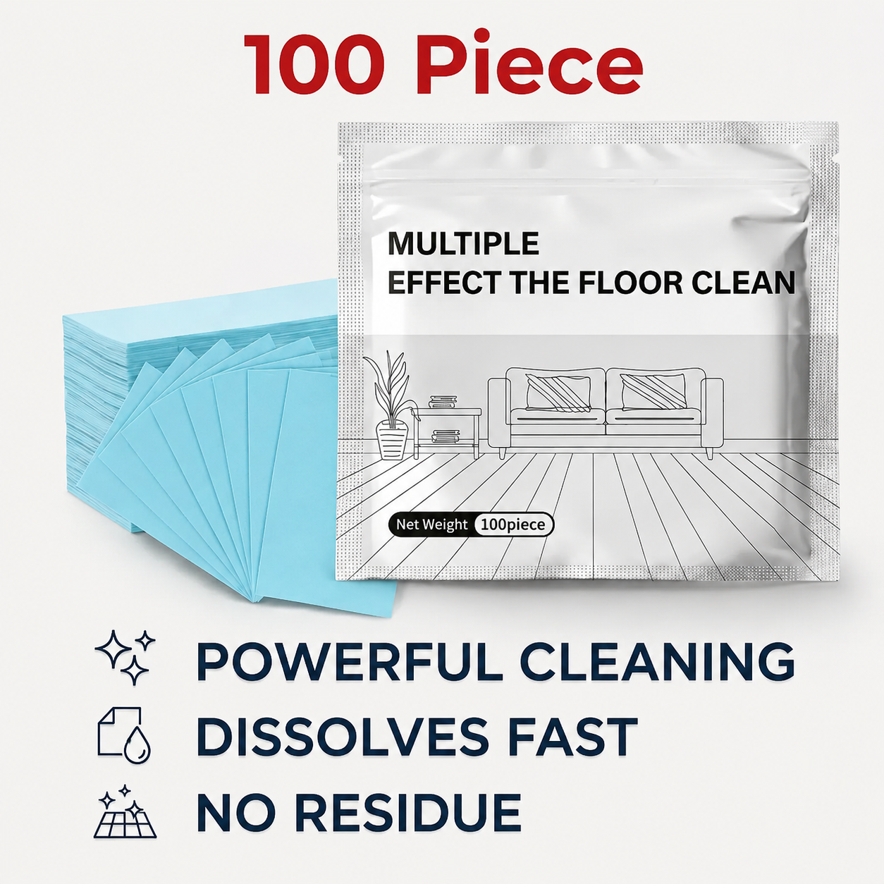 🔥Sylphline🦠Mloor Cleaning Tablets 100 Pack Multi Surface Cleaner Hardwood Laminate Tile RV Walls🏡